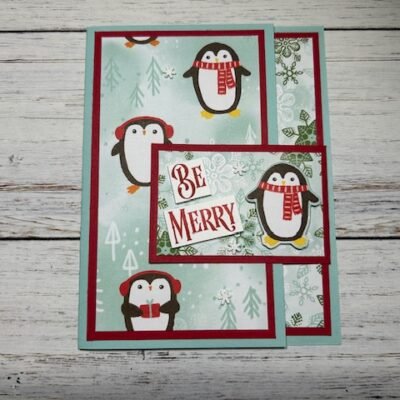 Cute Hinge Fold Card with Snowy Wonder DSP